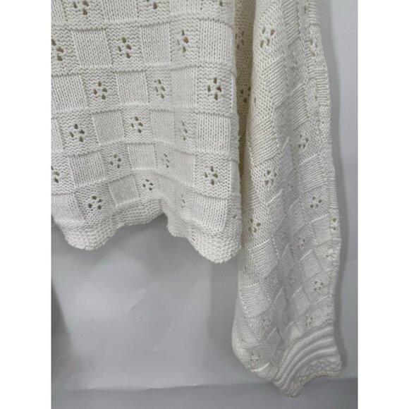 Knit Craze Coquette Ethereal Whimsical Cropped Sweater Women Small Ivory Fairy - Picture 9 of 9
